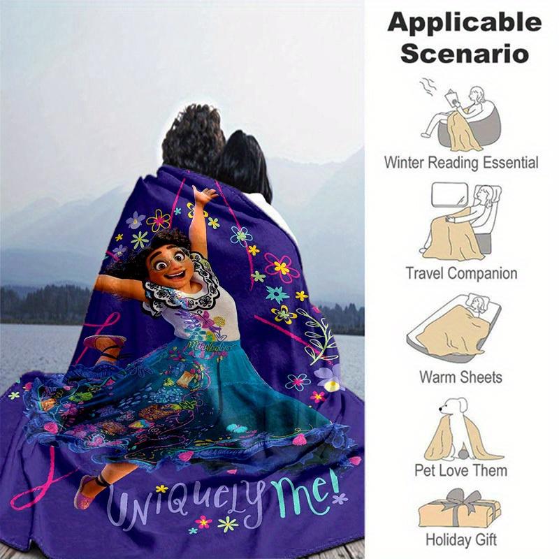 1pc. Unique Me Cartoon Blanket, Colorful Floral Embroidered Throw Blanket, Vibrant Artwork Design, Perfect Gift for Friends and Family, Suit