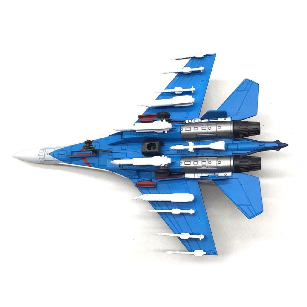 1100 Red & Blue Russian SU-35 Flanker Fighter Attack Aircraft Metal Fighter Military Model Fairchild Republic Diecast Plane Model