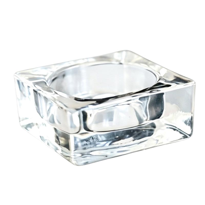 Tealight Candle Holders Candlestick Clear Glass Candle Stand Small Glass Votive Candle Holders with Textured for Shelf Use and Home Room Accent Use