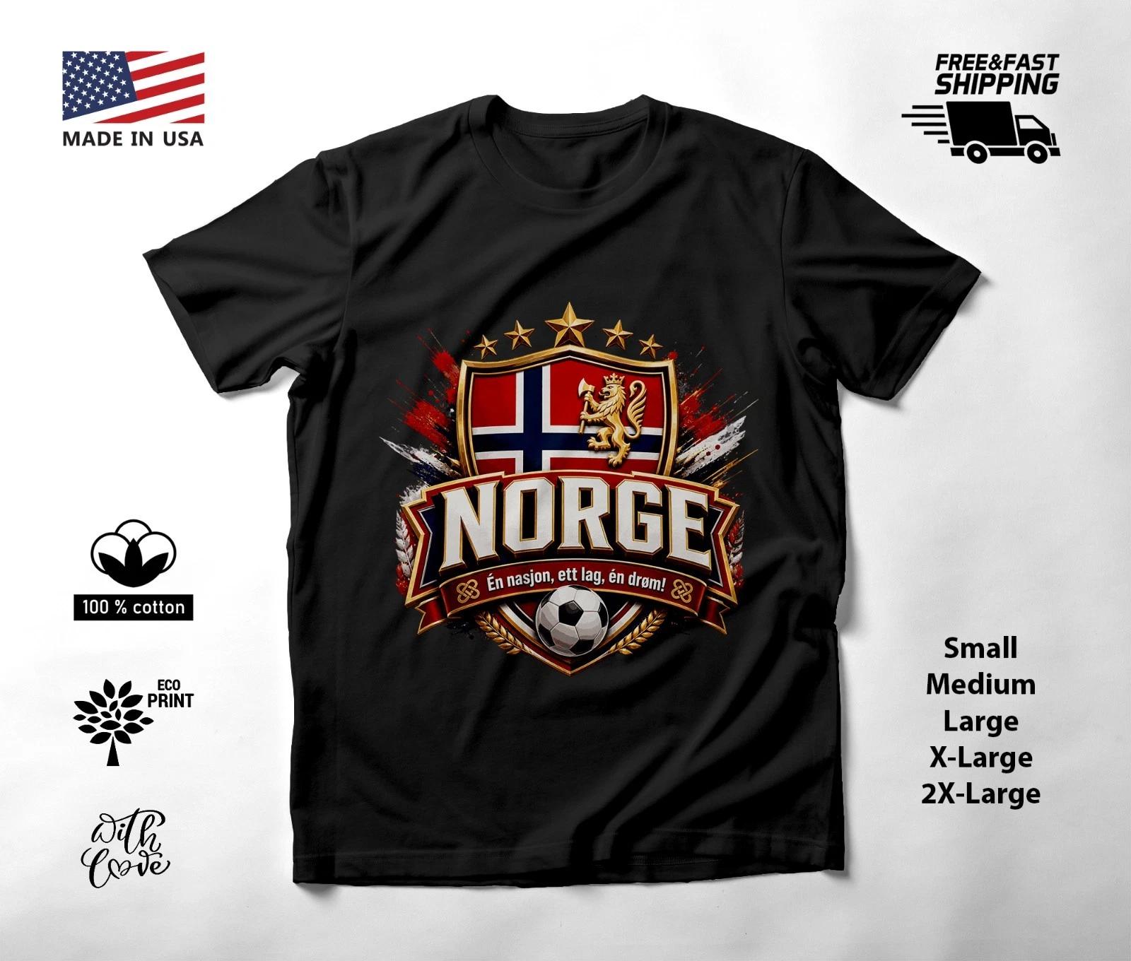 NORWAY - NEW World Cup 2026 Football Soccer Fans Black T-Shirt Tee Shirt S