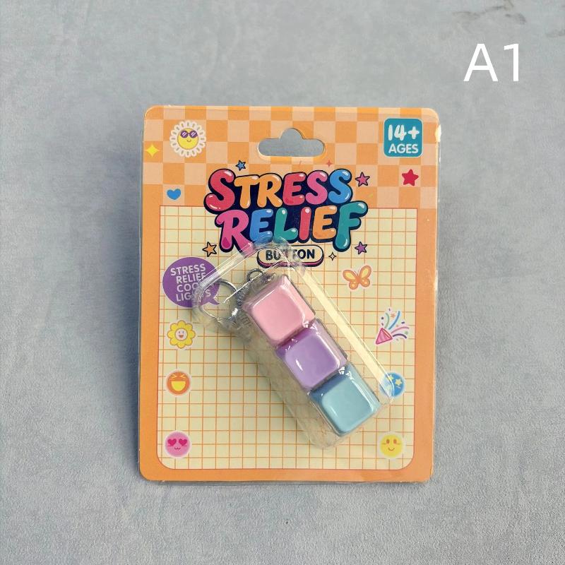 1Pcs Stress Relief Keyboard Keychain 3/4/9 Grids Creative Square Plastic Pendant Without Light Children'S Day Gift
