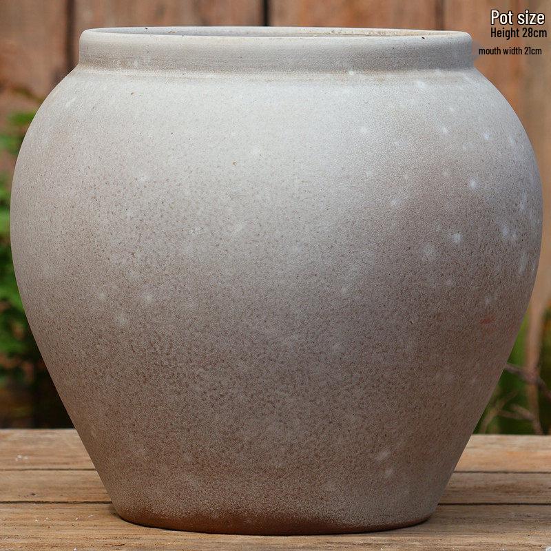 Handmade Coarse Pottery Flower Pot - Large Ceramic Jar for Bougainvillea & Hydrangeas