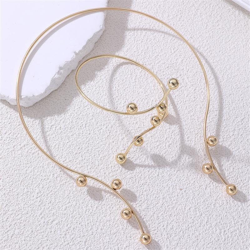 

1 комплект Модное геометрическое ожерелье-браслет для женщин и девушек, универсальное винтажное ожерелье-браслет, ювелирные аксессуары, подарки