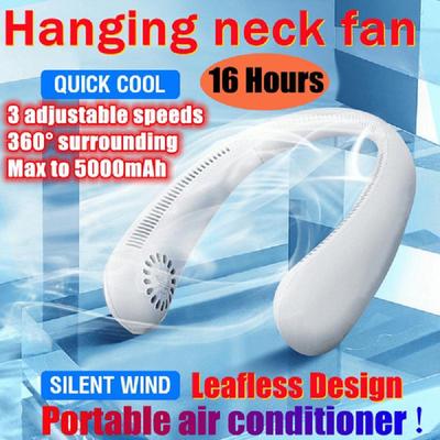 2024 Upgrade Draagbare Nekventilator Handsfree Persoonlijke Mini Bladloze Ventilator USB Oplaadbaar 3 Snelheden Ventilator Luchtkoeler Buiten Sport