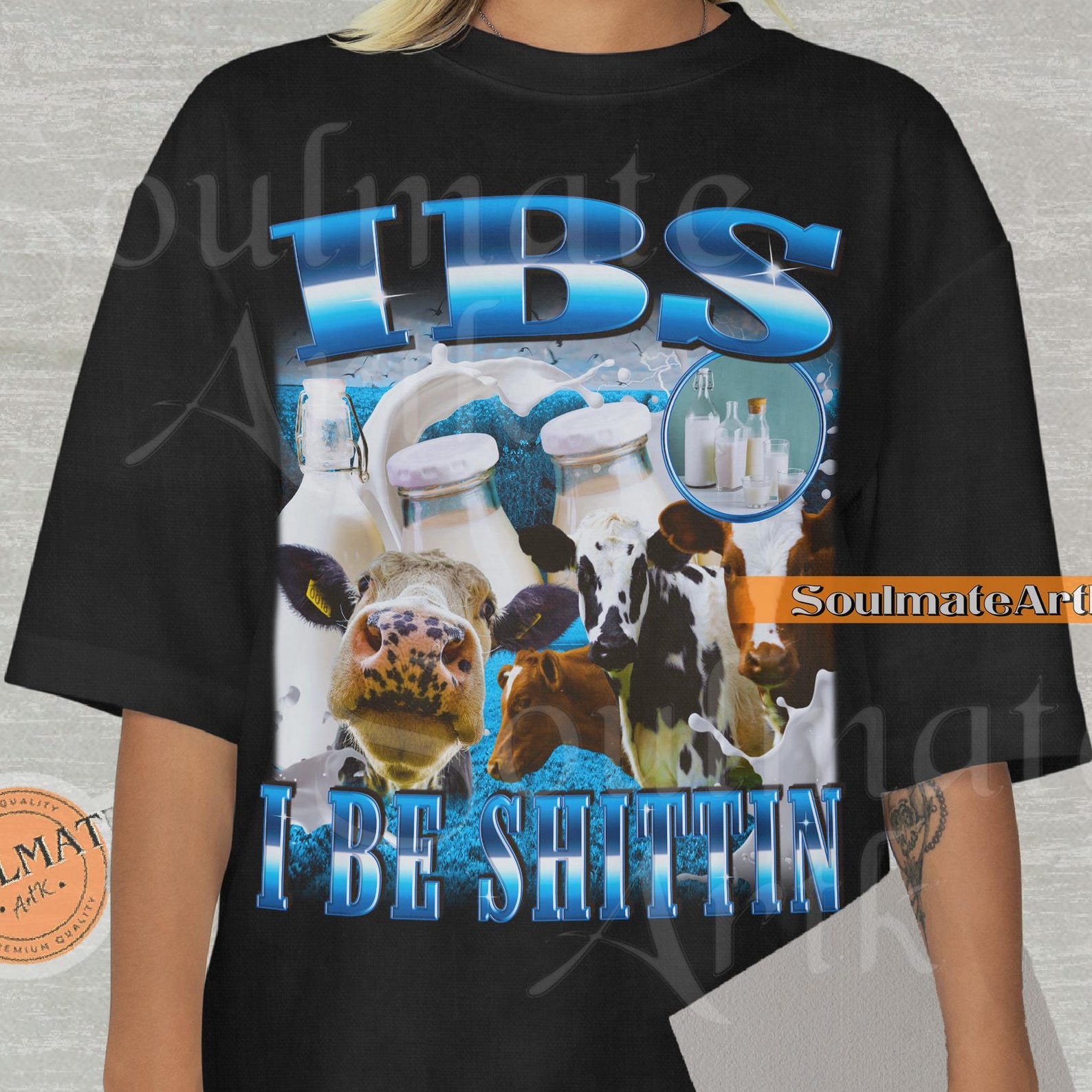 IBS I Be Shittin Shirt, Retro Hilarious Unhinged Tshirt, Meme Joke Cursed T-shirt, Offensive Unisex Graphic Tee M