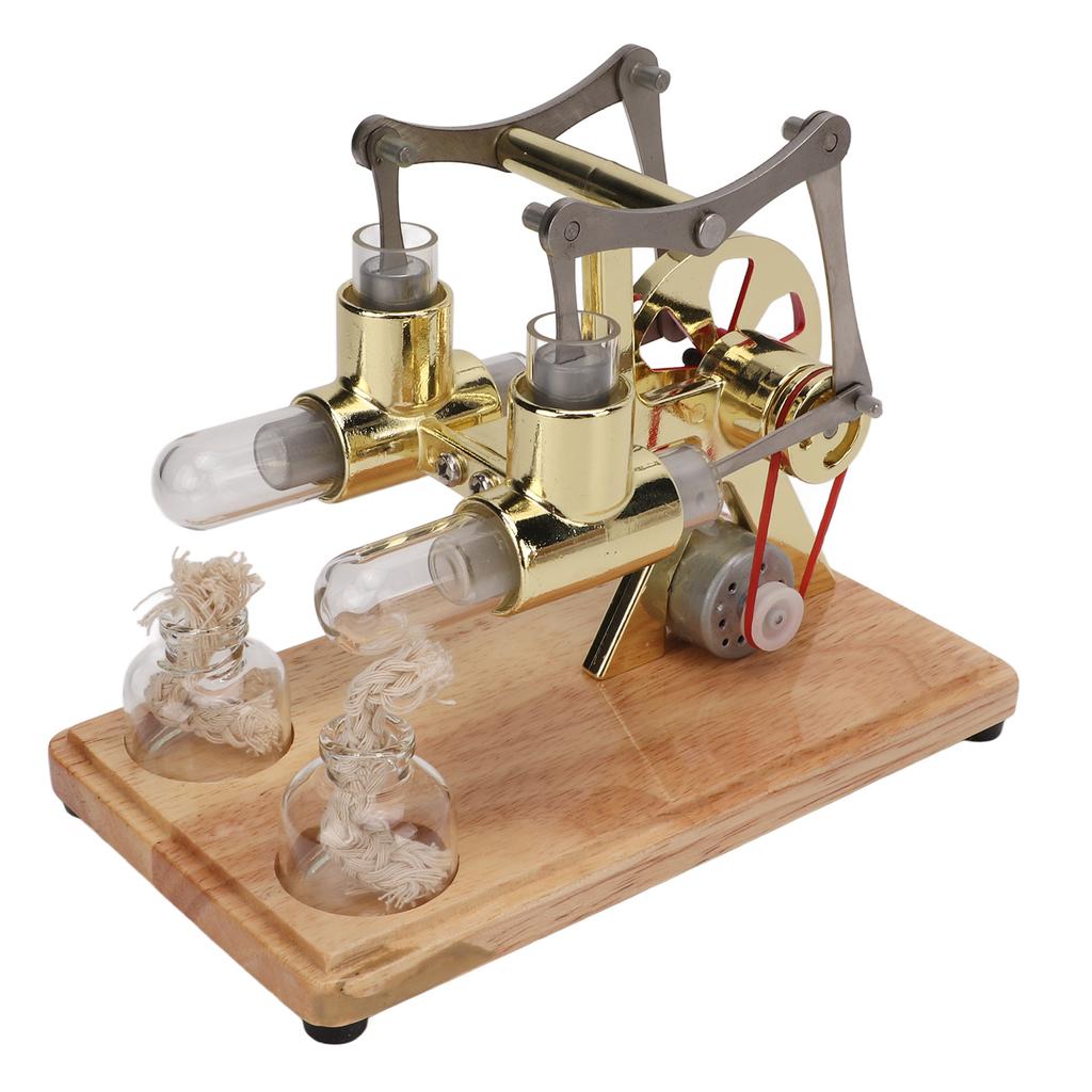 Stirling Engine Model Scientific Physical Model Golden Two Cylinder Balance Stirling Engine Model Educational Toy