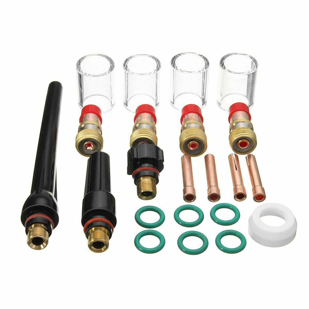Glass Welding Cups TIG Gas Lens Kit For TIG Welding Professional Welding Projects Kit Welding Nozzle Short Gas Lens Chucks