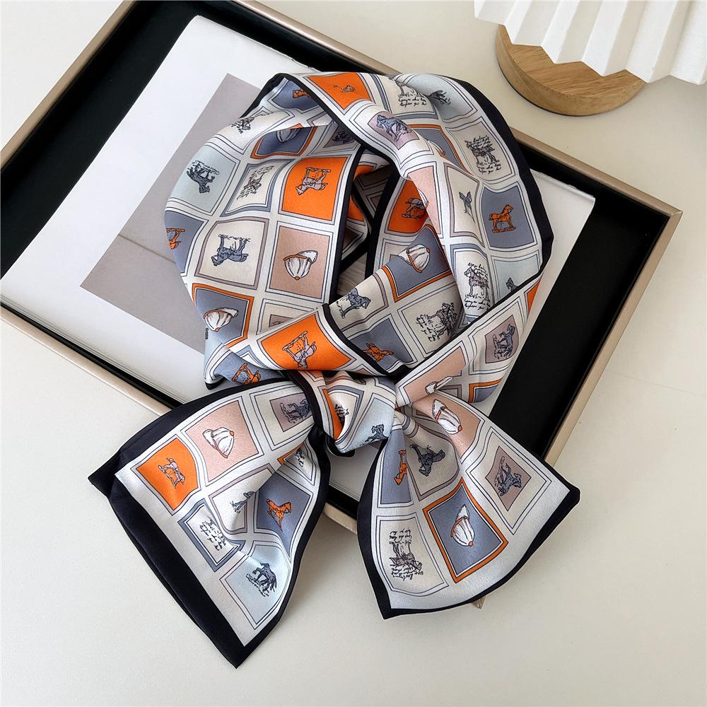 Pingjiao New Style Spring And Autumn Professional Decoration Versatile Small Silk Scarf Women'S Scarf Narrow Long Hair Strap Tie Bag Belt