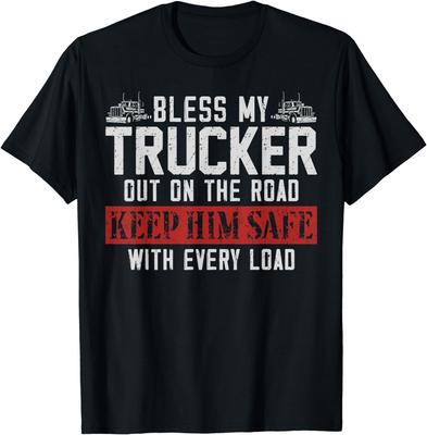 Trucker Truck Driver Wife Girlfriend Vintage Bless My Gift Unisex T-Shirt