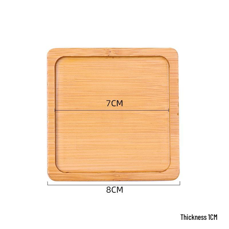Creative Bamboo Succulent Pot Tray - Rectangular Coaster & Water Catcher for Home Decor
