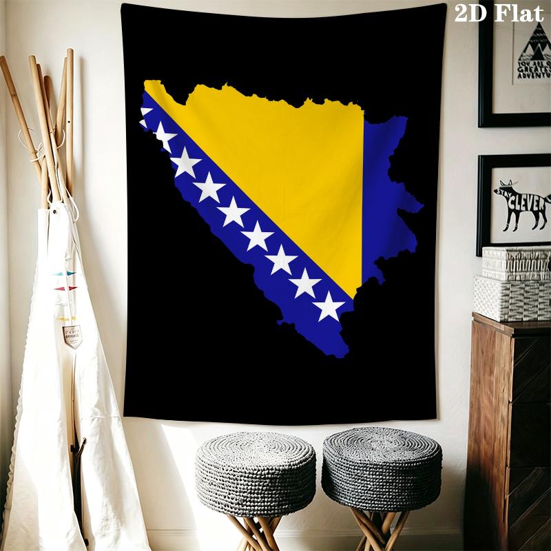 Bosnia and Herzegovina Wall Tapestry Aesthetic Wall Hanging Printed Fabric Blanket Decorative Tapestries for Bedroom Living Room Home Decor