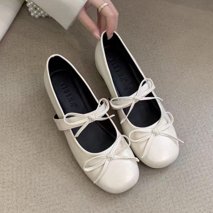 French bow Mary Jane women's shoes spring temperament with skirt small leather shoes women