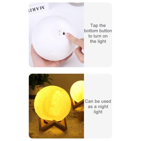 Moon Lamp Painting Kit for Kids 4-12 DIY Night Light Craft Set with 2 Paints Brushes Art Supplies Creative Gift for Birthday Party