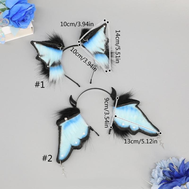 Anime Headband Bendable Devil Bat Ear Hairhoop Girl Halloween Dress Up Hairband  Costume Masquerades Headwear