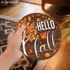 2D Flat Autumn Harvest Wooden Sign, Unique Hello Fall Decorative Plaque with Thanksgiving Theme, Ideal for Outdoor, Indoor, Home Decor