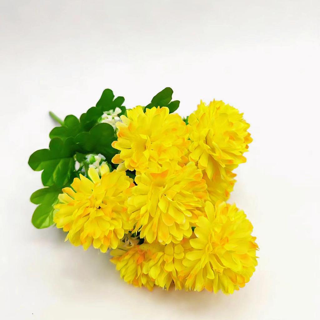 10-Head Chrysanthemum Bouquet: Qingming Festival Memorial, Wedding & Home Decoration, Artificial Flowers