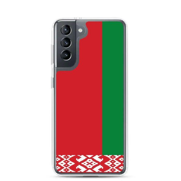 Coque Téléphone - Samsung - Galaxy S21 Plus - Drapeau Biélorussie - Souple - Multicolore