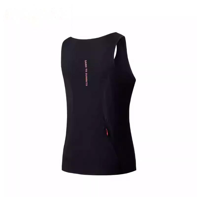 Anta Champion Outdoor Series Color Block Round Neck Comfortable Breathable Versatile Casual Vest Women Tops Basic-Black 162510103-3