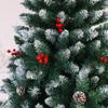 PVC Red Fruit Pine Cone Pointed Spray White Christmas Tree 2.1 Christmas Outdoor Supermarket Indoor Decoration Simulation Tree