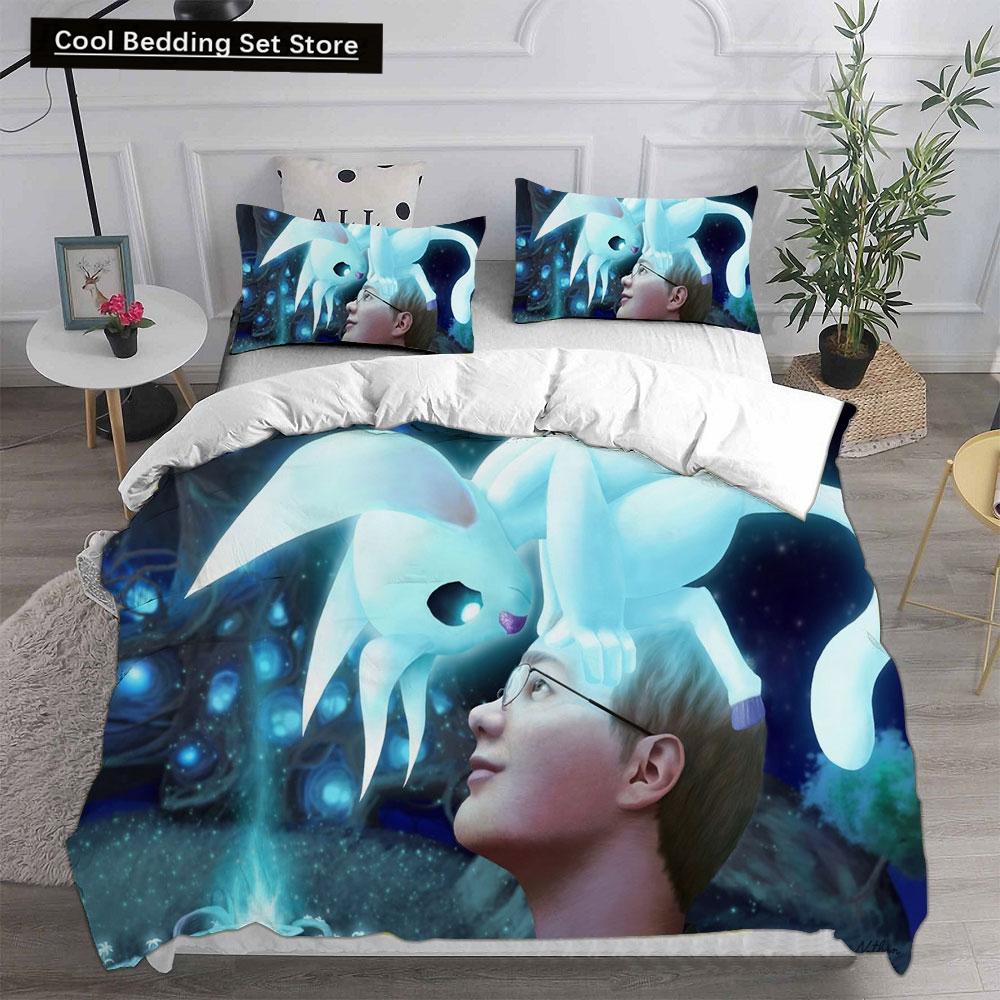 3D Spiel Ori and the Blind Forest Bettwäschesets Bettdecke Steppdecke Bettbezug Bettbezug Kissenbezug 2-3-teilige Sets Kinder Erwachsenengröße