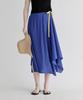 Waiowai Asymmetrical Color Ribbon Flare Skirt_Blue