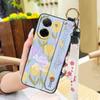 Anti-knock Flower Phone Case For Redmi A5 4G/Xiaomi Poco C71 4G Anti-dust Wrist Strap Kickstand Wristband Back Cover