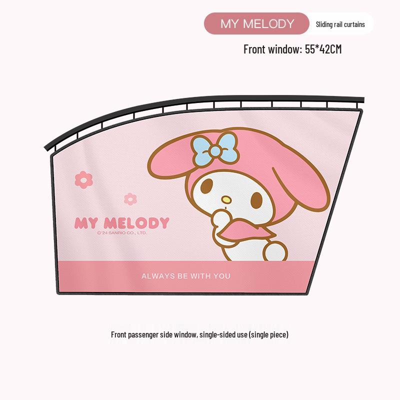 

Kuromi Car Window Curtains: Sun Shades, Heat Insulation & Privacy Protection for Baby Car Interior.