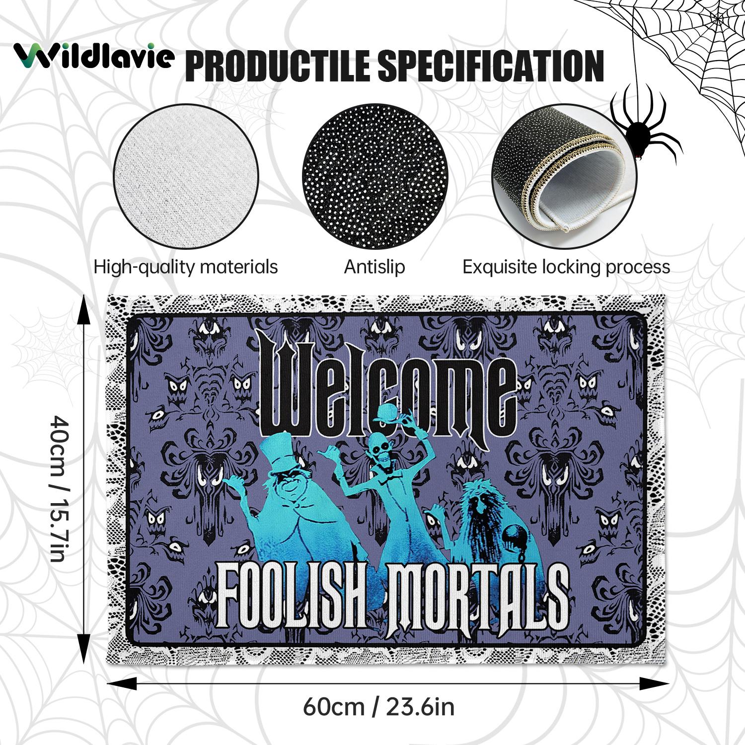 

VIKAMA Welcome Mat Halloween Door Mat Laundry Room Mat Crystal Velvet Rug For Bedroom Bathroom Mat Outdoor Carpet 40X60CM (1.3X2FT