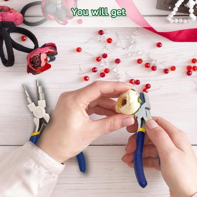 Zestaw 2 Wszechstronnych 6 w 1 Szczypiec do Gięcia Drutu Artystycznych Szczypiec do Biżuterii Wielofunkcyjnych Narzędzi Rękodzielniczych do Manipulacji Drutem