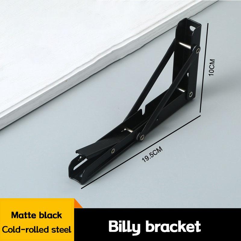 8inch 2pcs Heavy Duty Folding Shelf Brackets Triangle Straight Billy Bracket Wall Mounted Bench Table with Screws