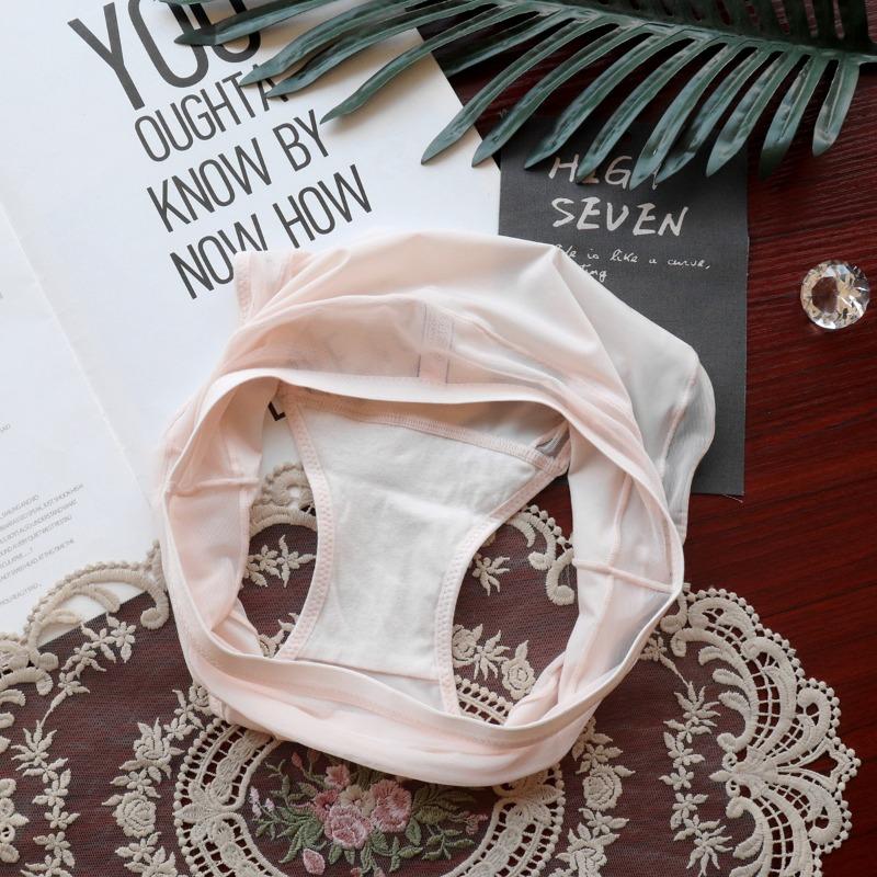 Large Hollow Briefs Mesh Mesh Mid Waist Women's Underwear Women's Ice Knickers Silk Lifting Buttocks Comfortable Women's Triangle Panties