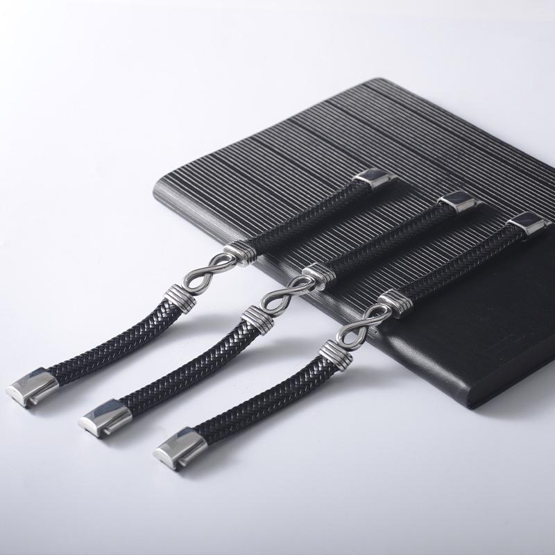 European-American Punk Men's Handmade Leather Bracelet: Creative Woven Design