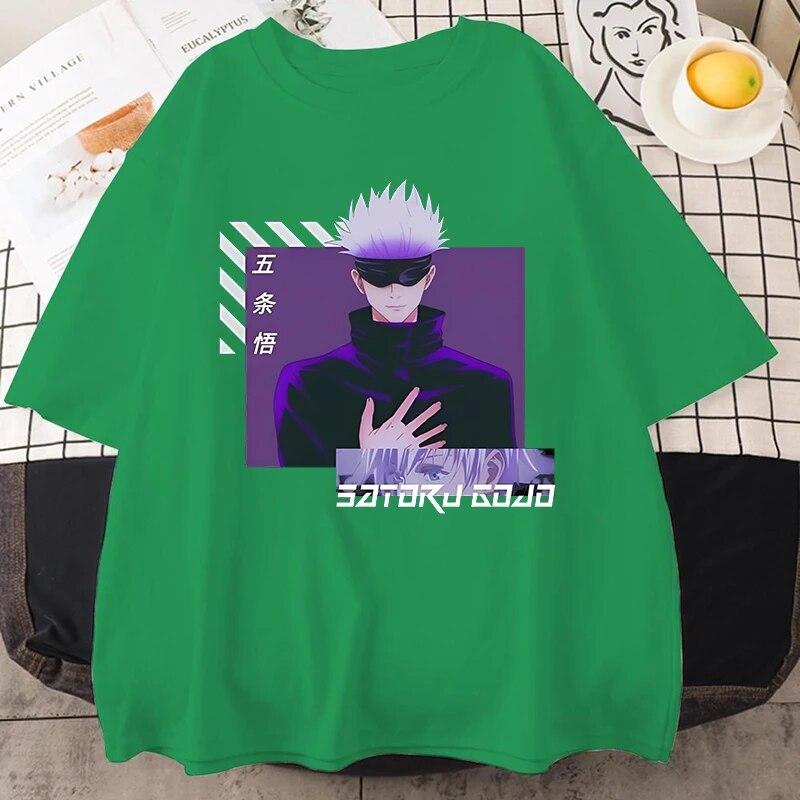 Nové tričko Satoru Gojo s potiskem Dámské Unisex Dospívající Móda Anime Harajuku Neformální Trička s krátkým rukávem Trička