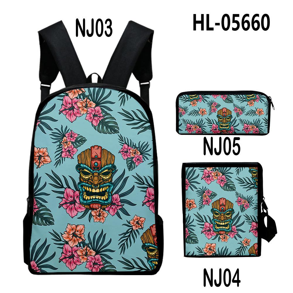 Trendy Popular Tribal patterns 3D Print 3pcs/Set pupil School Bags Laptop Daypack Backpack Inclined shoulder bag Pencil Case