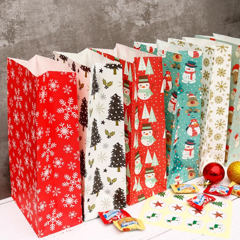 Christmas Countdown Advent Calendar Gift Bags - 24 Set Holiday Candy Packaging