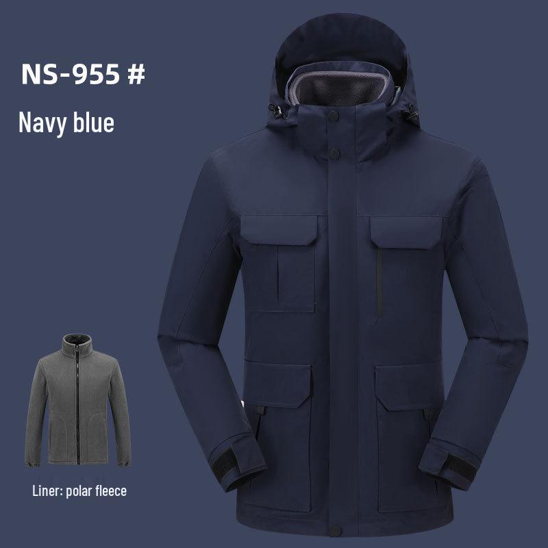 Custom Camouflage Three-in-One Jacket with Logo, Men's/Women's Fleece Workwear for Autumn/Winter, Made-to-Order with Custom Printing