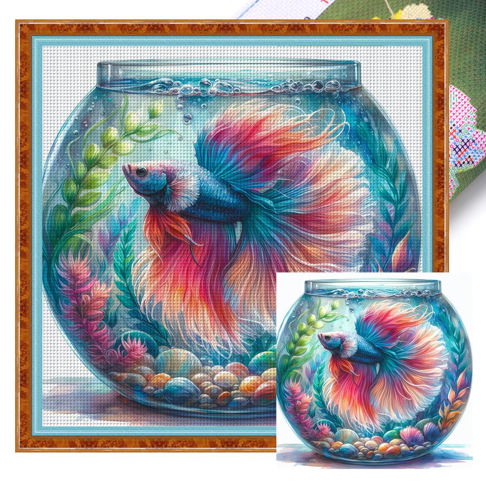 Full Embroidery Eco-cotton Thread 11CT Printed Animal Cross Stitch Kit Art
