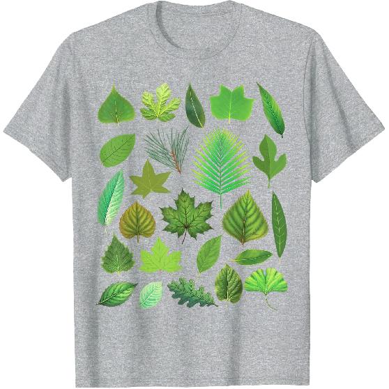 Types of Tree Leaves Biology Nature Educational T-Shirt