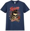 Rockabilly Never Dies Skull T Shirt Vintage Retro Rock and Roll Graphic Tee