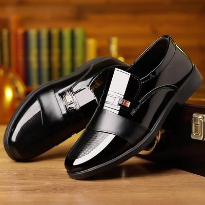 New Men's Formal Leather Shoes Business Casual Fashion Pointed One Pedal Casual Shoes