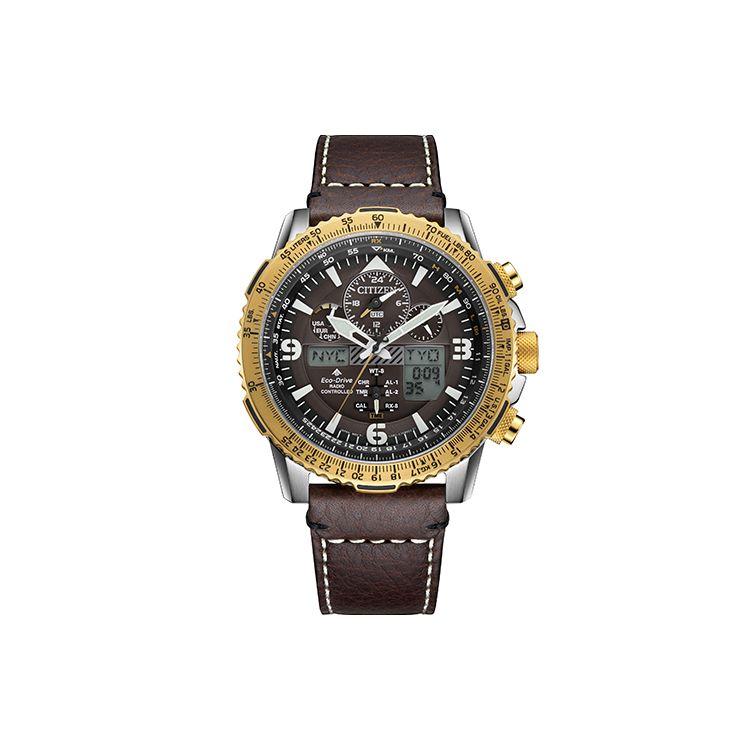 Citizen Men's Brown 200M Waterproof Eco-Drive Quartz Watch Leather Strap Unisex Watches Jy8084-17H