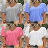 Casual Summer T Shirt With V Neck Short Sleeve Cotton Polyester Fabric For Comfortable Daily Wear