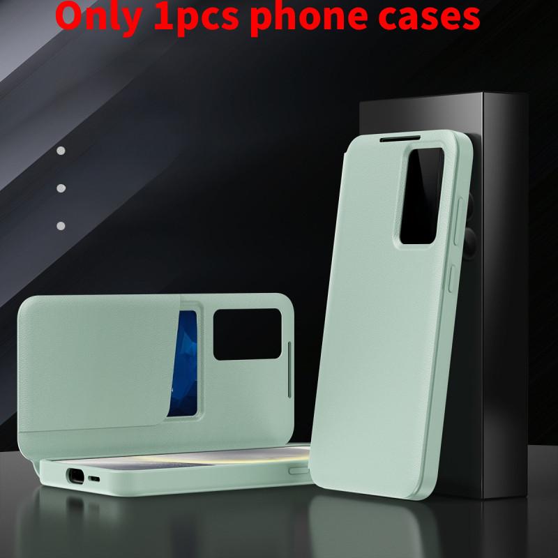 Smart View Window Leather Phone Case With Card Slot For Samsung Galaxy 5g S25
