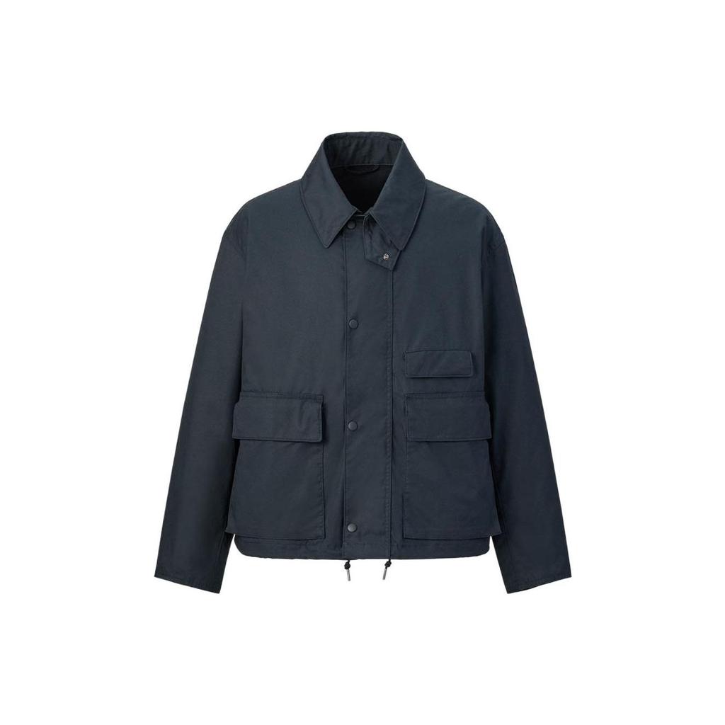 UNIQLO Solid Color Lapel Single-Breasted Casual Jacket Unisex jackets Ocean-Blue 452170
