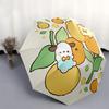 1pc Cute Orange Fruit Print Umbrella - Automatic Opening/Closing, Portable 3-Fold Design, 8-Bone Iron Frame, Outdoor, Festive Gift for Fans, Travelers