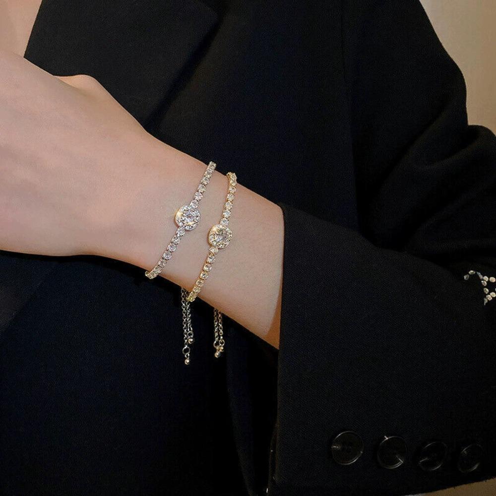Adjustable Zircon Bracelet Luxury Friendship Bracelet Hand Jewelry Valentine's Day Bangle  Gifts