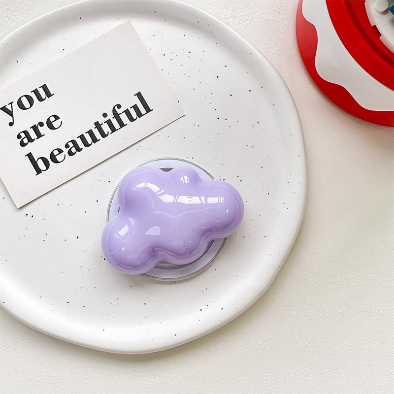 Creative Solid Color Cloud Magnetic Telescopic Mobile Phone Airbag Bracket Paste Ring Folding Internet Celebrity Gift