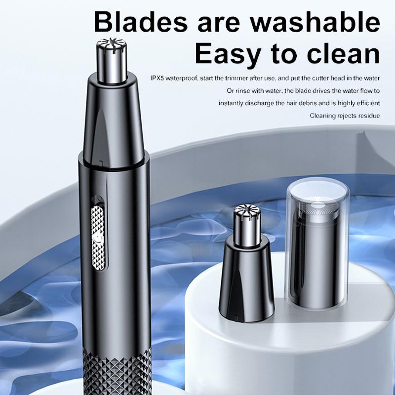 Electric Nose Hair Clipper Rechargeable Multi-Kinetic Shaving Two-In-One Unisex Fully Portable Automatic Nose And Ear Trimmer