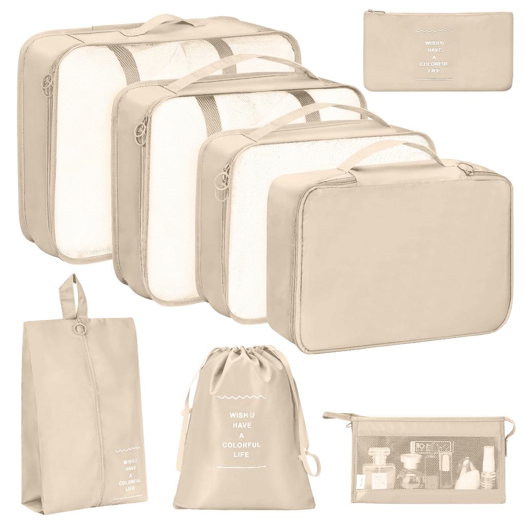 8 Pcs/Set Travel Organizer Storage Bags Suitcase Packing Cubes Set Cases Portable Luggage Clothes Shoe Tidy Pouch Folding.-zmt