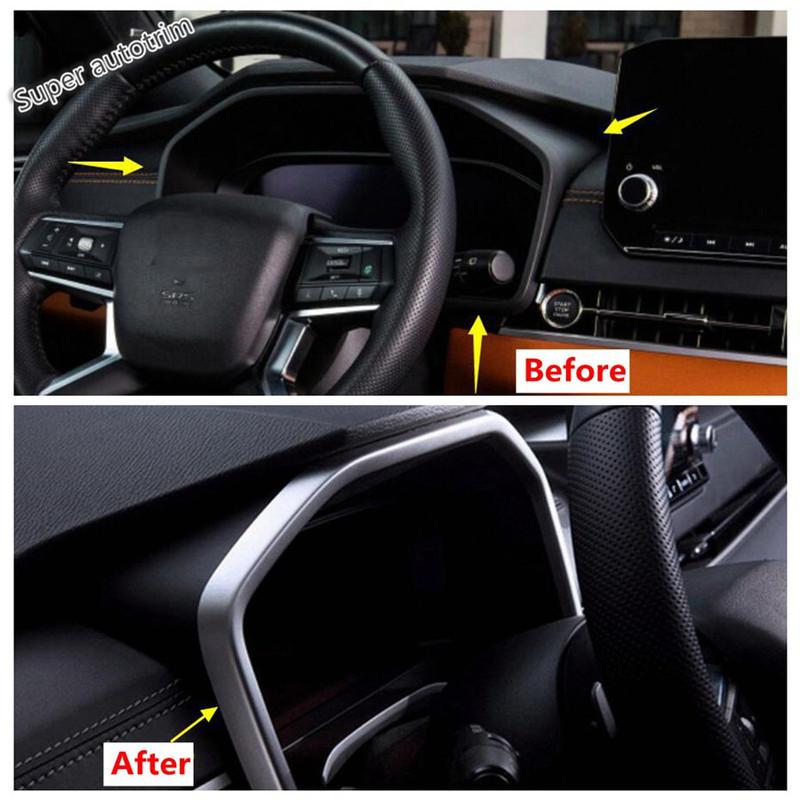 Dashboard trument Screen Frame Panel Cover Trim For Mitsubishi Outlander - 2026 Black / Matte / Carbon Fiber Accessories